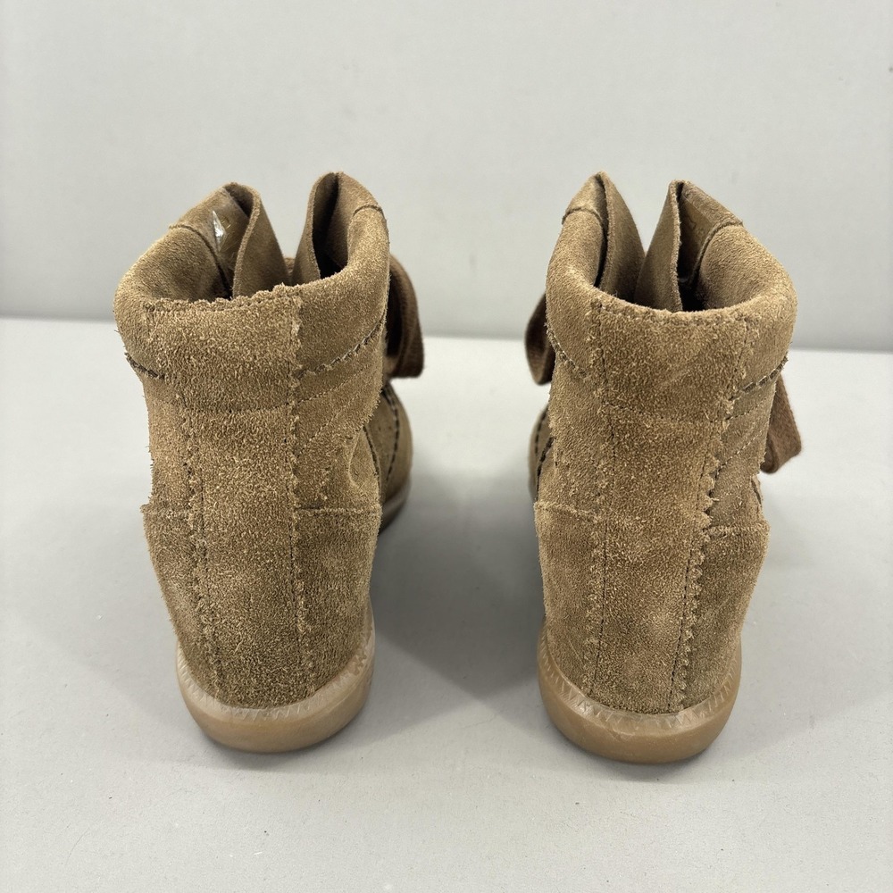 Isabel Marant Shoes Womens Size 8 38 Brown Bobby Suede Hidden Wedge Sneakers - Picture 6 of 11
